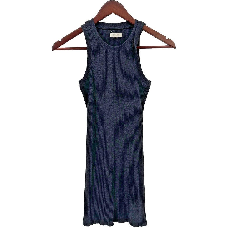 Madewell Dress S Women's Dark Mock Neck Sleeveless Mini Shift Swing Minimalist